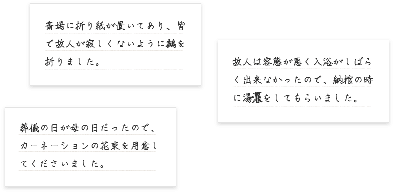 ご利用者アンケートより1