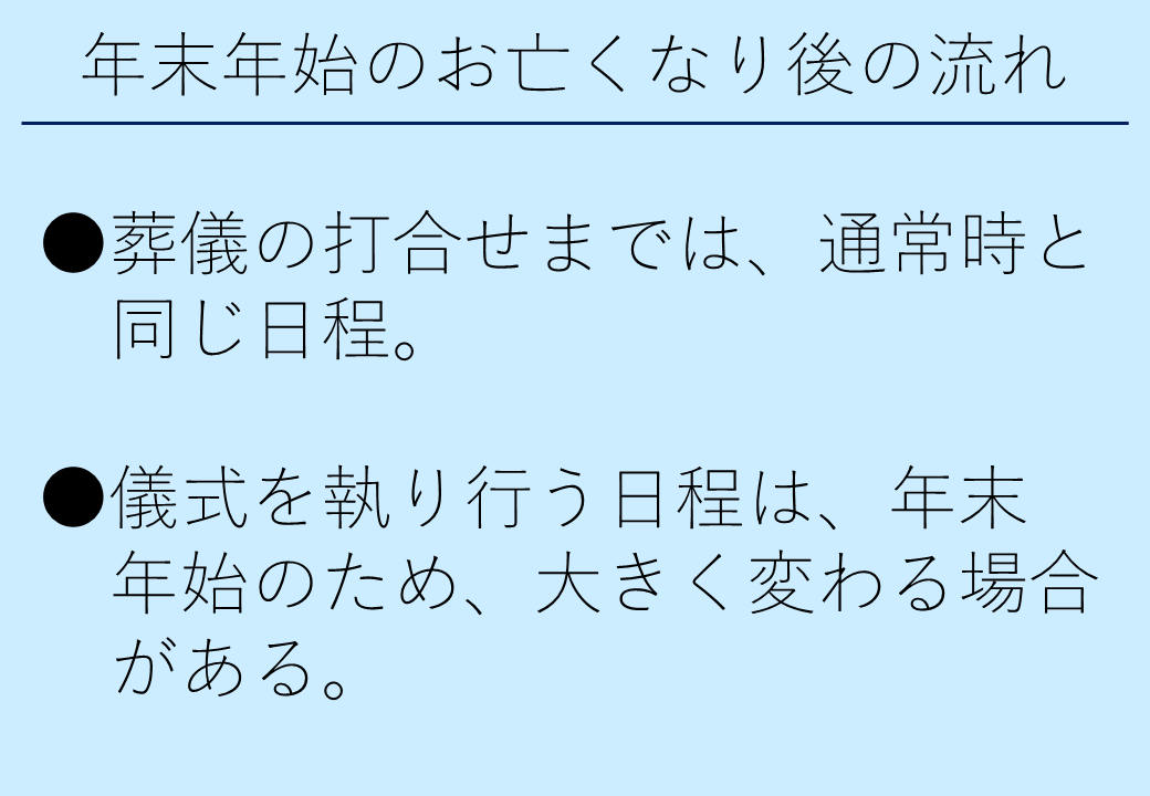 1_1年末年始のお亡くなり後の流れ